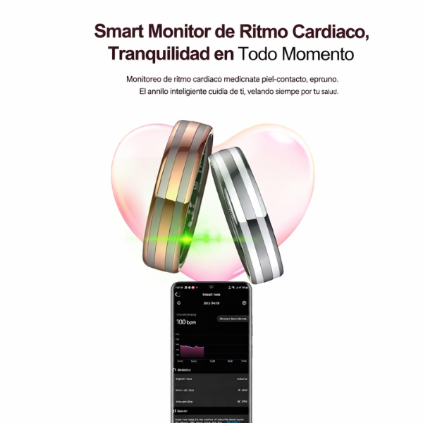 anillo inteligente salud con datos en app y control diario