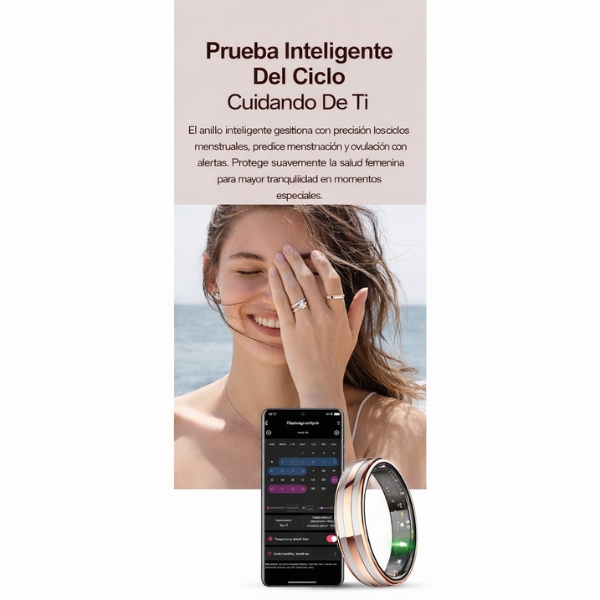 anillo inteligente salud con funciones fitness y actividad fisica