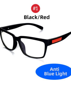 blue light glasses black red variation with square tr90 frame for work screens and lightweight daily wear by alicevital style