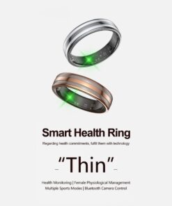 rose gold and silver smart health ring pair highlighting slim comfort fit metallic finish and discreet wearable design for daily