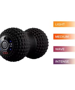 bola de masaje electrica negra con 4 modos de vibracion para descargar puntos gatillo y mejorar la recuperacion muscular diaria para ti real