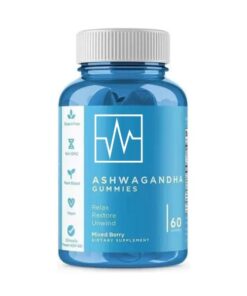 ashwagandha gummies for calm support by alicevital with mixed berry bottles in a bright lifestyle scene for balanced evening wellness use now