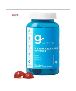ashwagandha gummies for calm support by alicevital in a comparison-style bottle image with mixed berry gummies and clean branding detail