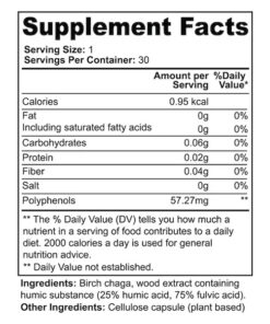 chaga capsules extract view for gut wellness support with birch chaga humic fulvic blend and plant based daily routine by alicevital wellnes
