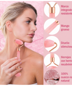 gua sha de jade rosa y verde para masaje facial cuidado de la piel y ritual de autocuidado con herramienta manual alicevital