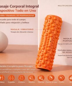 rodillo vibratorio para espalda y glúteos con textura firme vibración ajustable y rutina de alivio muscular fácil de repetir hoy ideal