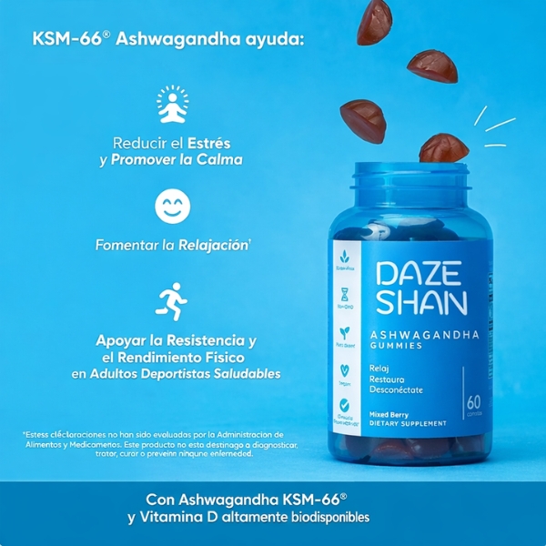 gominolas de ashwagandha para estrés y descanso con sabor frutos rojos en una presentación premium para bienestar diario alicevital