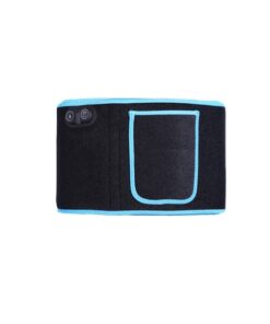 back view of a red light therapy waist belt with wrap closure and control area, designed for lower back comfort, adjustable fit, and wearable daily support
