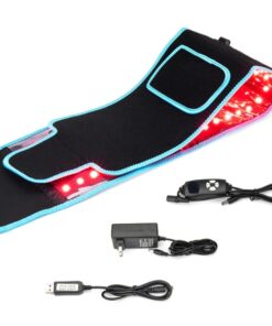 front view of a red light therapy waist belt with adjustable wrap design, created for lower back comfort, wearable support, and easy daily recovery sessions