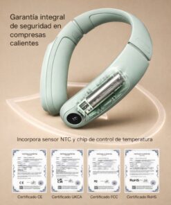 masajeador cervical con calor inteligente con certificaciones ce ukca fcc y rohs que garantizan calidad y seguridad del dispositivo