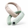 masajeador cervical con calor inteligente en colores verde solsticio y arena cálida con diseño ergonómico portátil premium