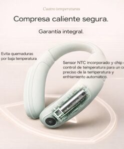 masajeador cervical con calor inteligente en uso real mostrando alivio de tensión cervical relajación muscular y confort diario
