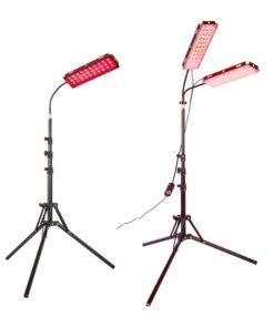 nano infrared adjustable therapy lamp in a calm home setting showing adjustable height and modern design for red light therapy