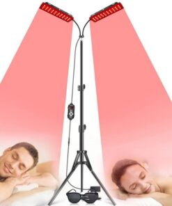 close-up of nano infrared adjustable therapy lamp showing 660nm deep red and 850nm near-infrared led array for red light therapy