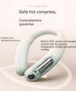 neck massager with heat therapy showing ntc sensor and temperature control system for safe and balanced heat distribution