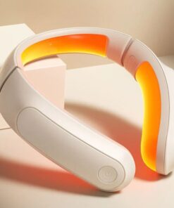 neck massager with heat therapy showing warm glow heat effect designed to support neck relaxation comfort and daily stress relief