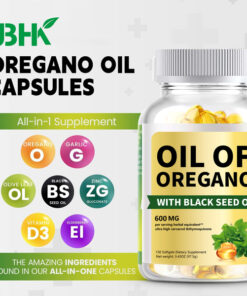 oil of oregano soft capsules side bottle view by alicevital for natural wellness and repeatable daily use