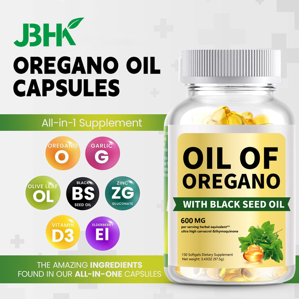 oil of oregano soft capsules side bottle view by alicevital for natural wellness and repeatable daily use