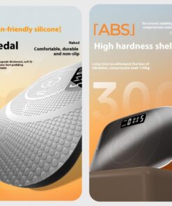 detailed view of portable power plate construction showing silicone pedal high-hardness shell and structural stability