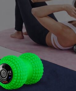 green vibrating massage ball with workout scene for deep tissue massage muscle recovery and post training trigger point relief support daily