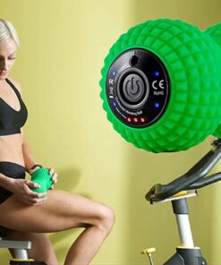 vibrating massage ball with textured silicone surface designed for deep tissue muscle recovery trigger point support and daily use gym