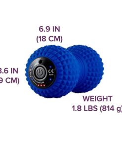 electric massage ball roller dimensions showing 6.9 inch length, 3.6 inch width, and 1.8 pound weight for portability