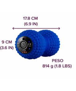 bola de masaje eléctrica azul con medidas compactas para recovery muscular, alivio localizado y uso cómodo en casa o gimnasio para uso diario