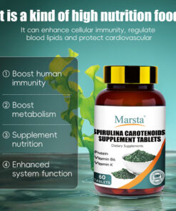 spirulina tablets capsule packaging detail for daily wellness support by alicevital