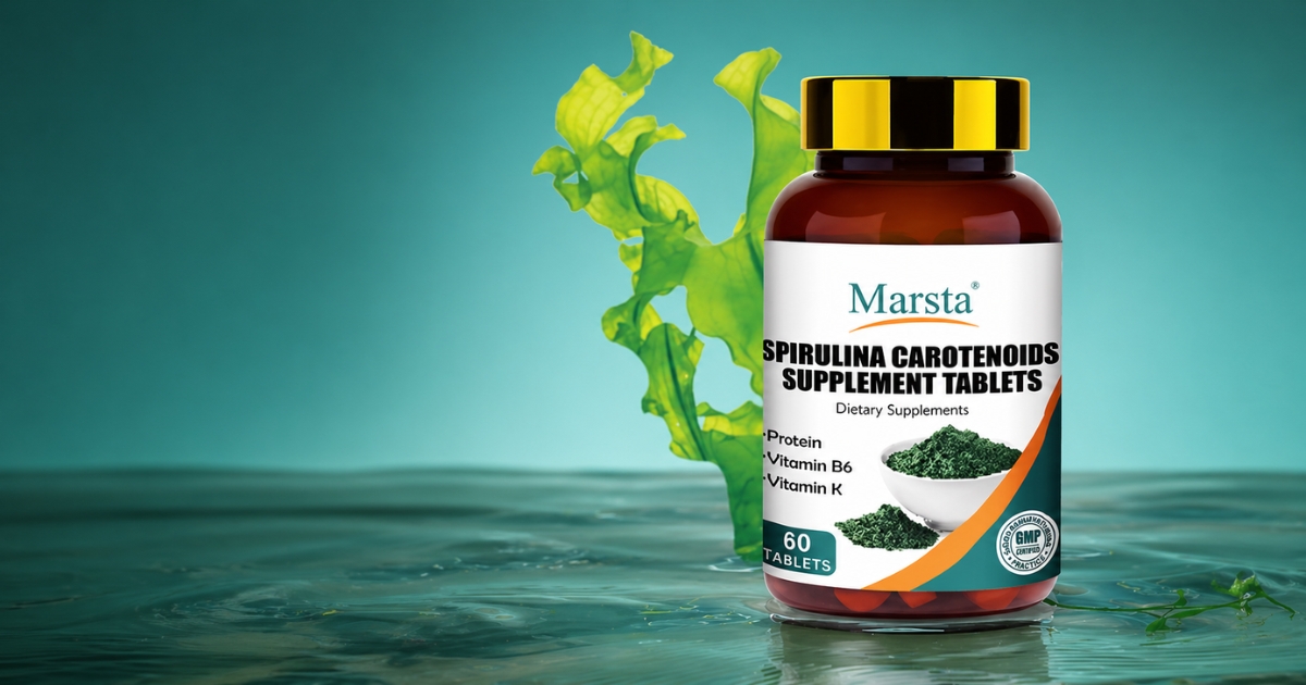 spirulina tablets premium supplement presentation for daily wellness support by alicevital