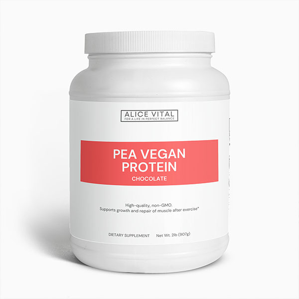 vegan pea protein chocolate plant-based protein powder for smooth daily nutrition support by alicevital