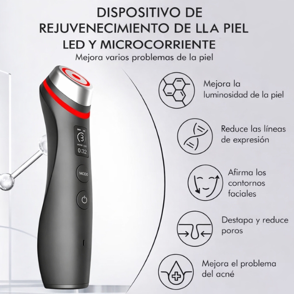 imagen 2 de dispositivo facial microcorriente led 6 en 1 con vibemicro massager