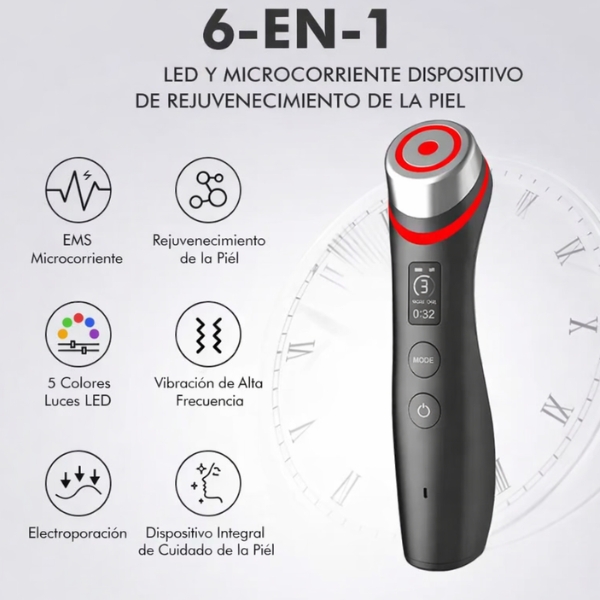 imagen 4 de dispositivo facial microcorriente led 6 en 1 con vibemicro massager